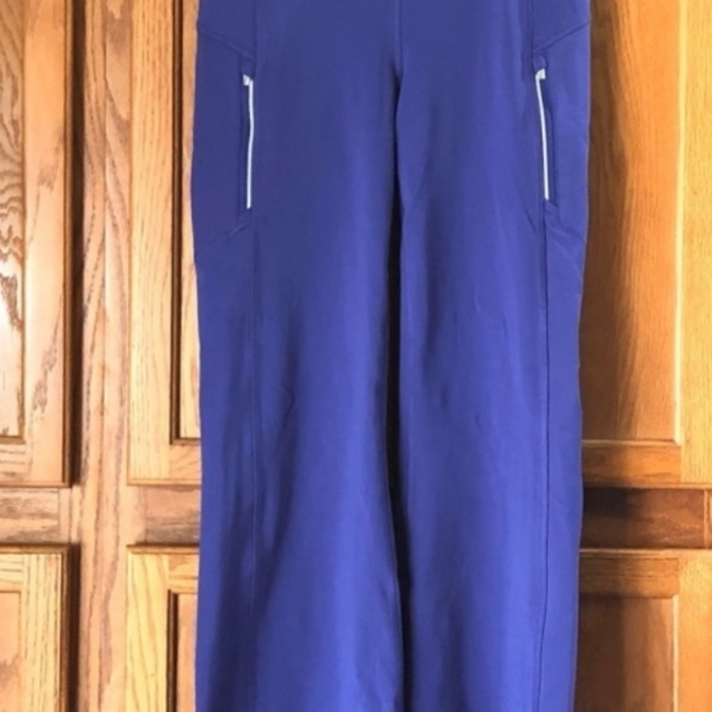 Athleta Rainier Bootcut Pants Zipper Pockets Purple - M